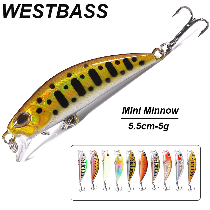 Fishing Lure Spoon - WESTBASS 1PX Micro Minnow Lure 55mm-5g