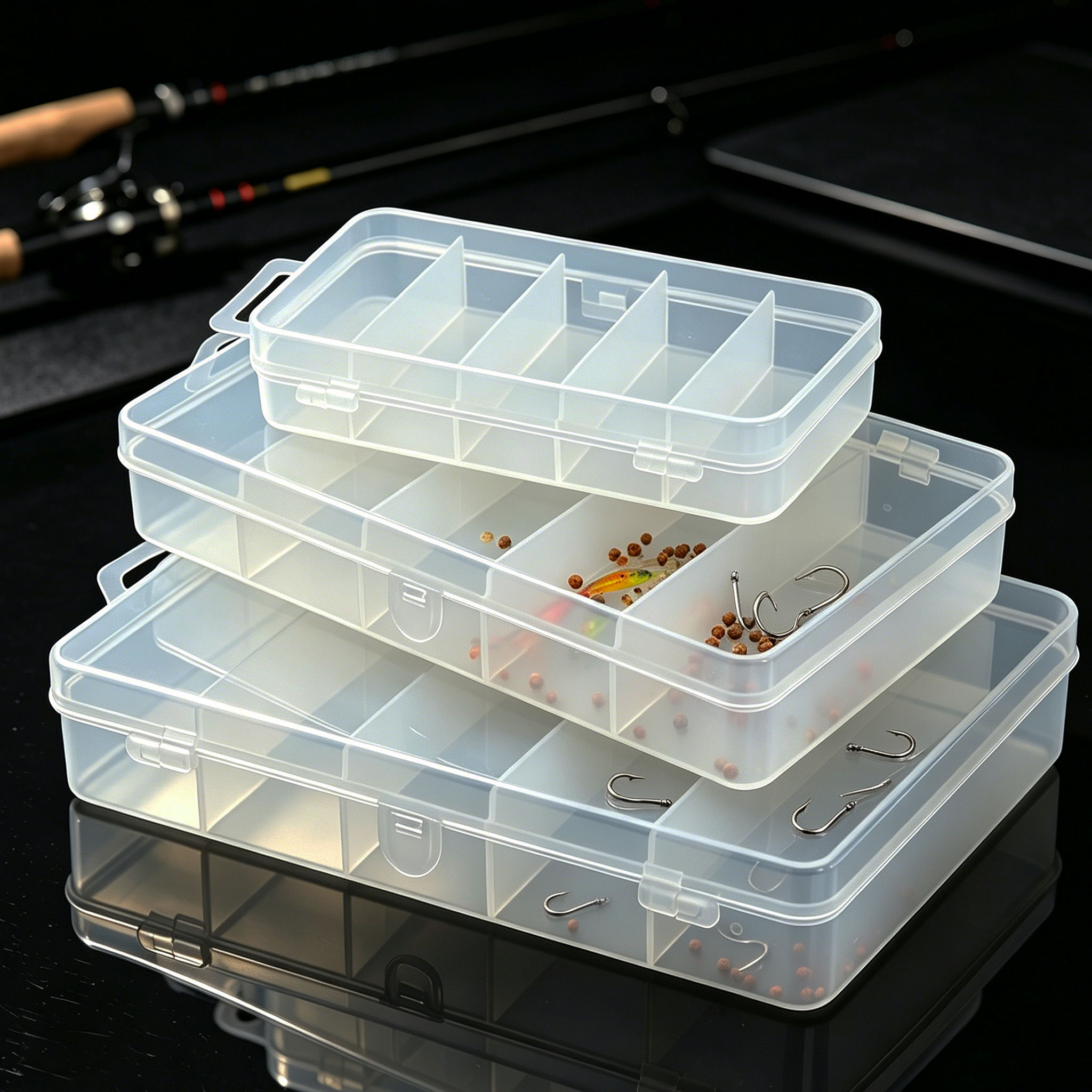 Fishing Lure Box - 1/3 szt. 3 Rozmiary Plastikowych Pudełek