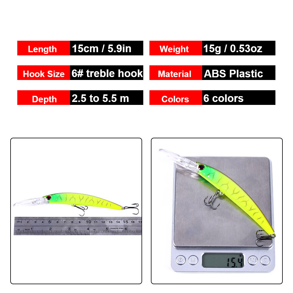1 sztuk 15cm 15g głębokie nurk – Fishing Lure Crankbait recenzja i cena