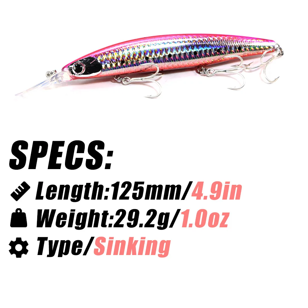 B&U 125mm tonąca Minnow Sea Fi – Fishing Lure Crankbait recenzja i cena